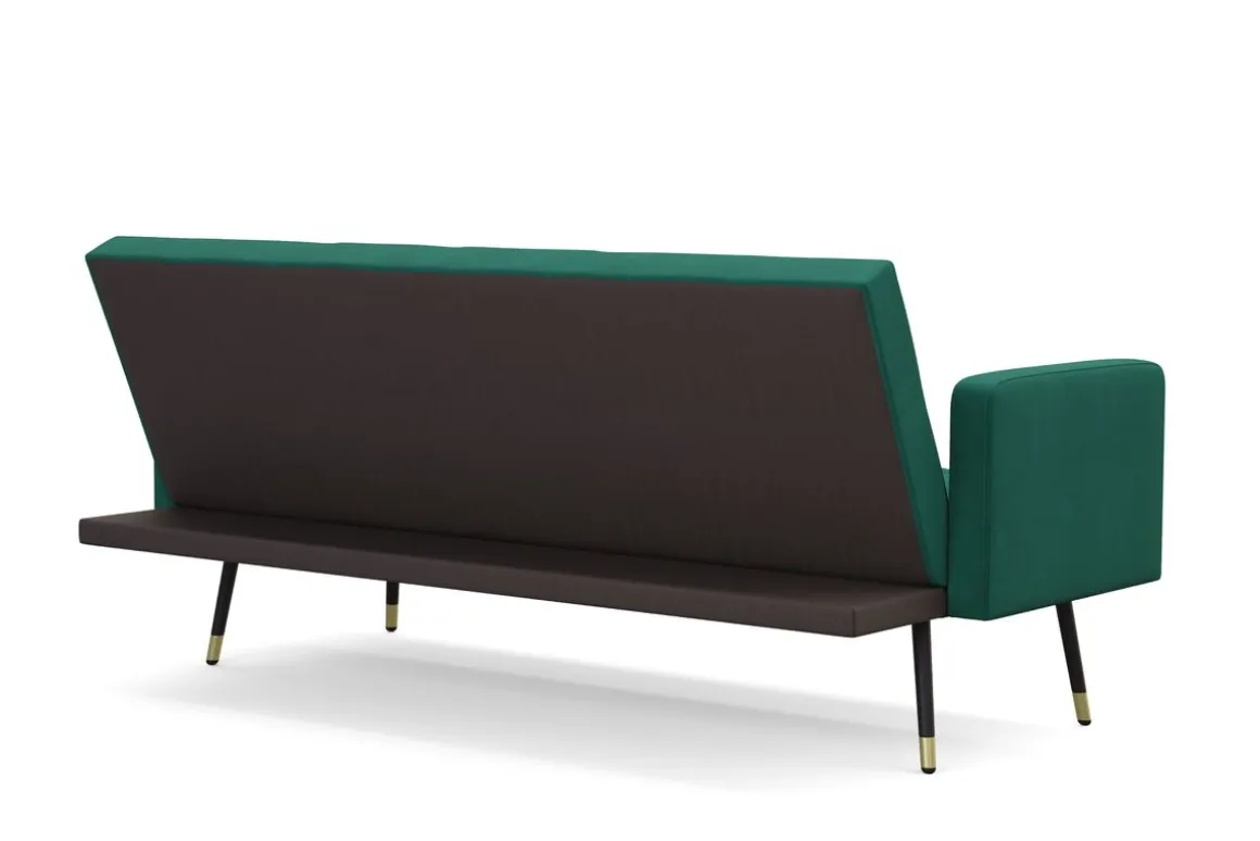 Schlafsofa Samt CALVIN dunkelgrün