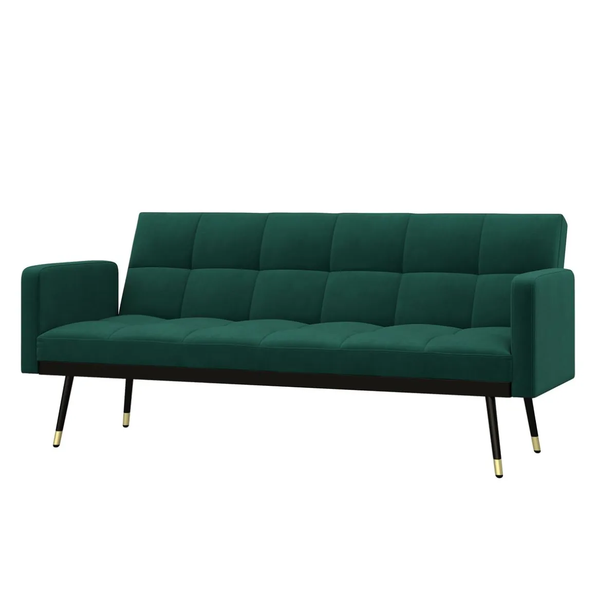 Schlafsofa Samt CALVIN dunkelgrün