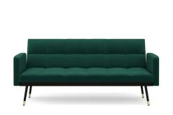 Schlafsofa Samt CALVIN dunkelgrün