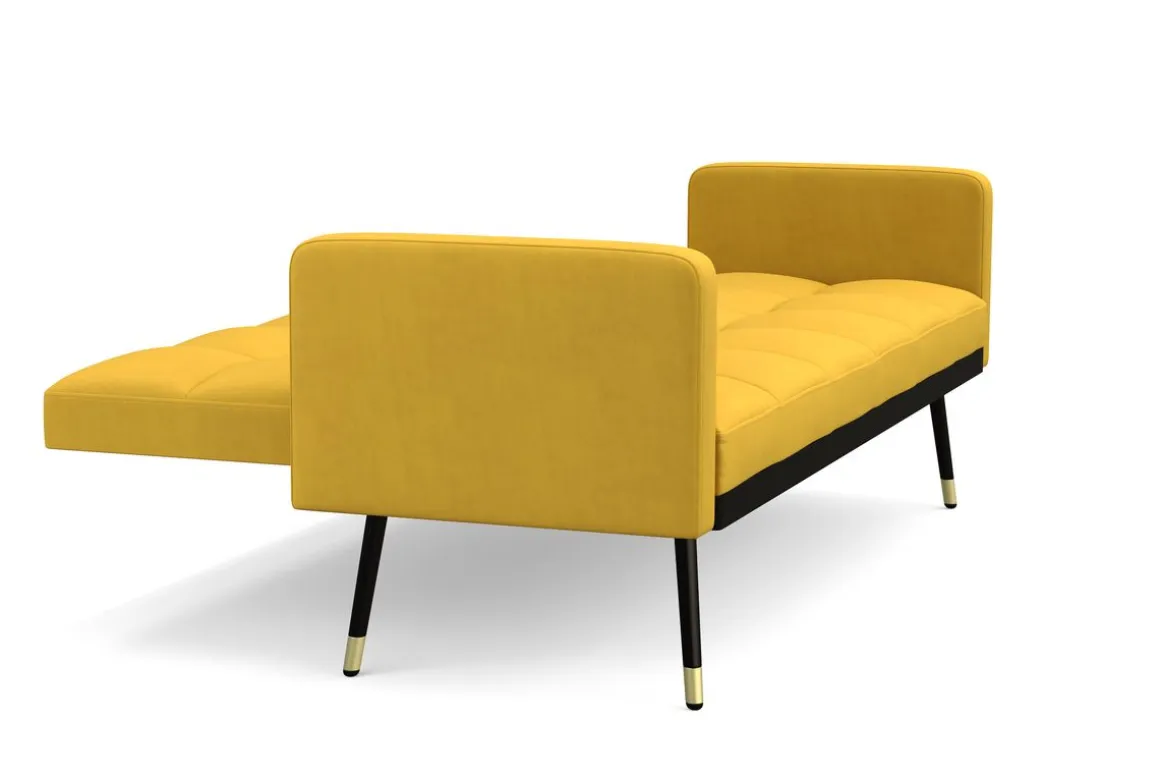 Schlafsofa Samt CALVIN gelb