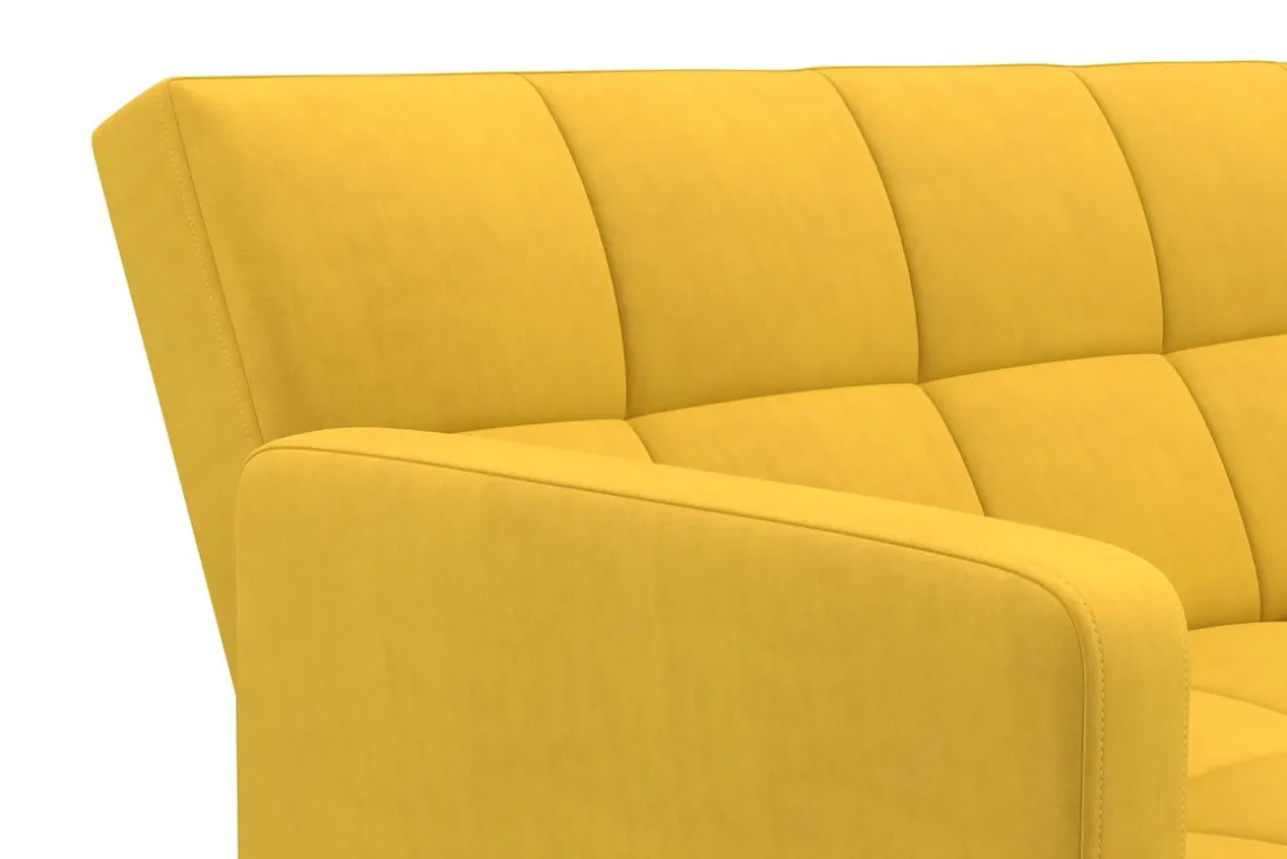 Schlafsofa Samt CALVIN gelb