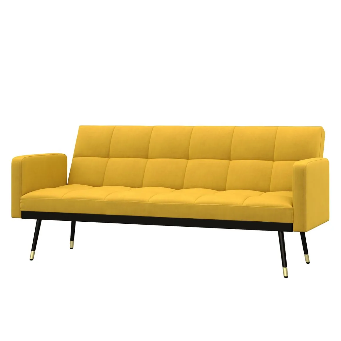 Schlafsofa Samt CALVIN gelb