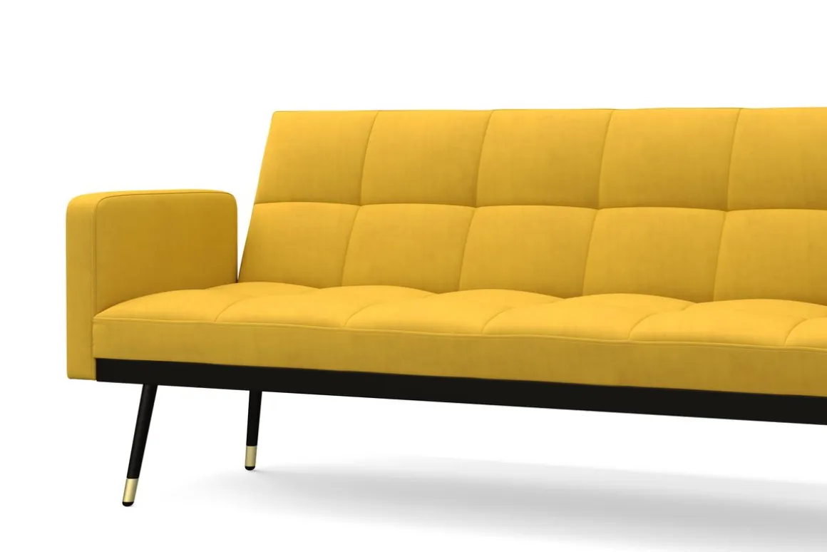 Schlafsofa Samt CALVIN gelb
