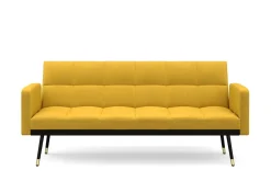 Schlafsofa Samt CALVIN gelb