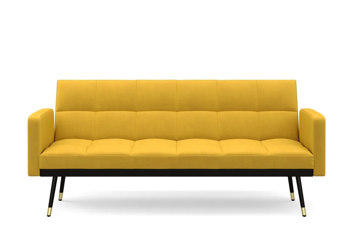 Schlafsofa Samt CALVIN gelb