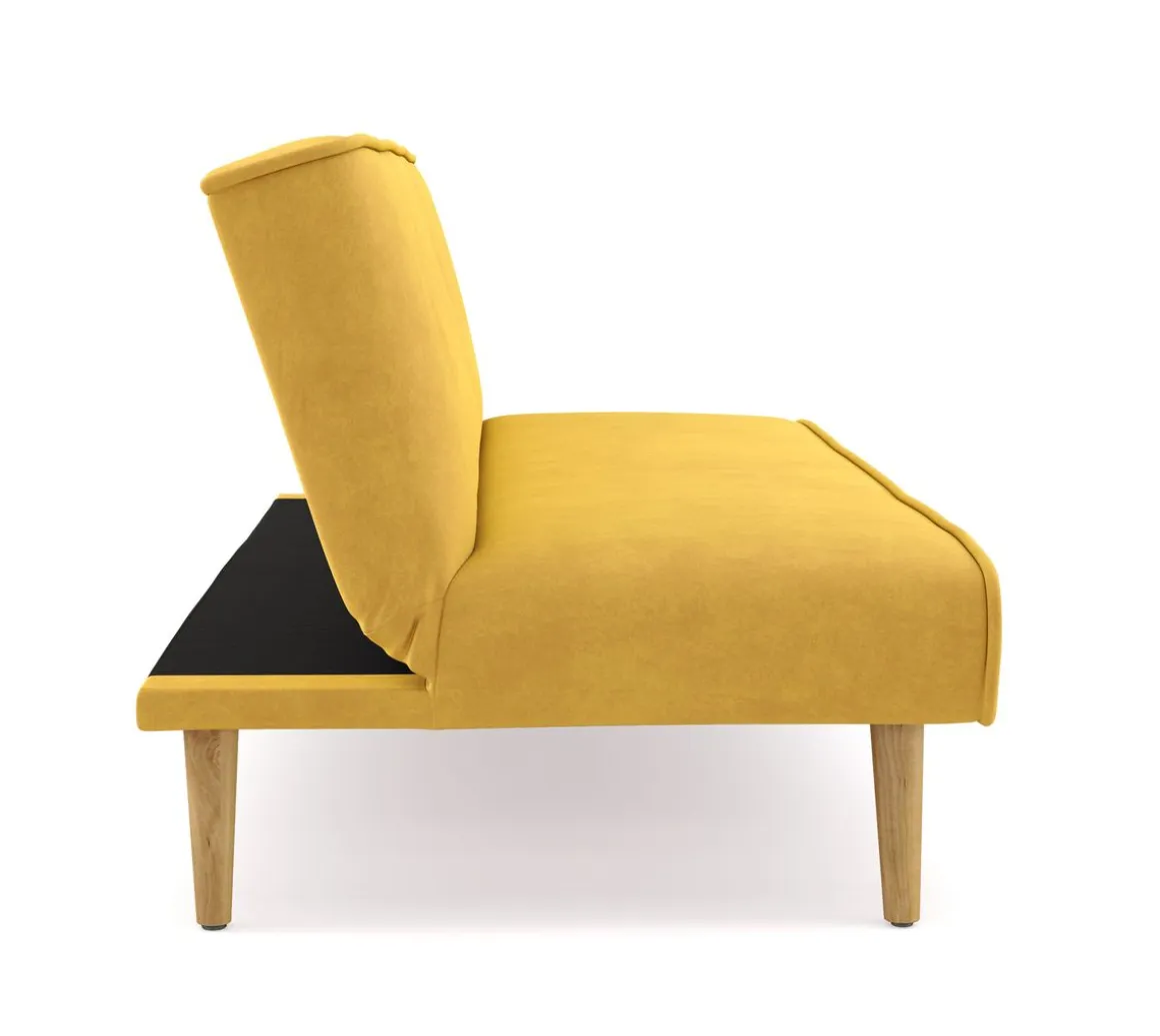 Schlafsofa Samt LEA gelb