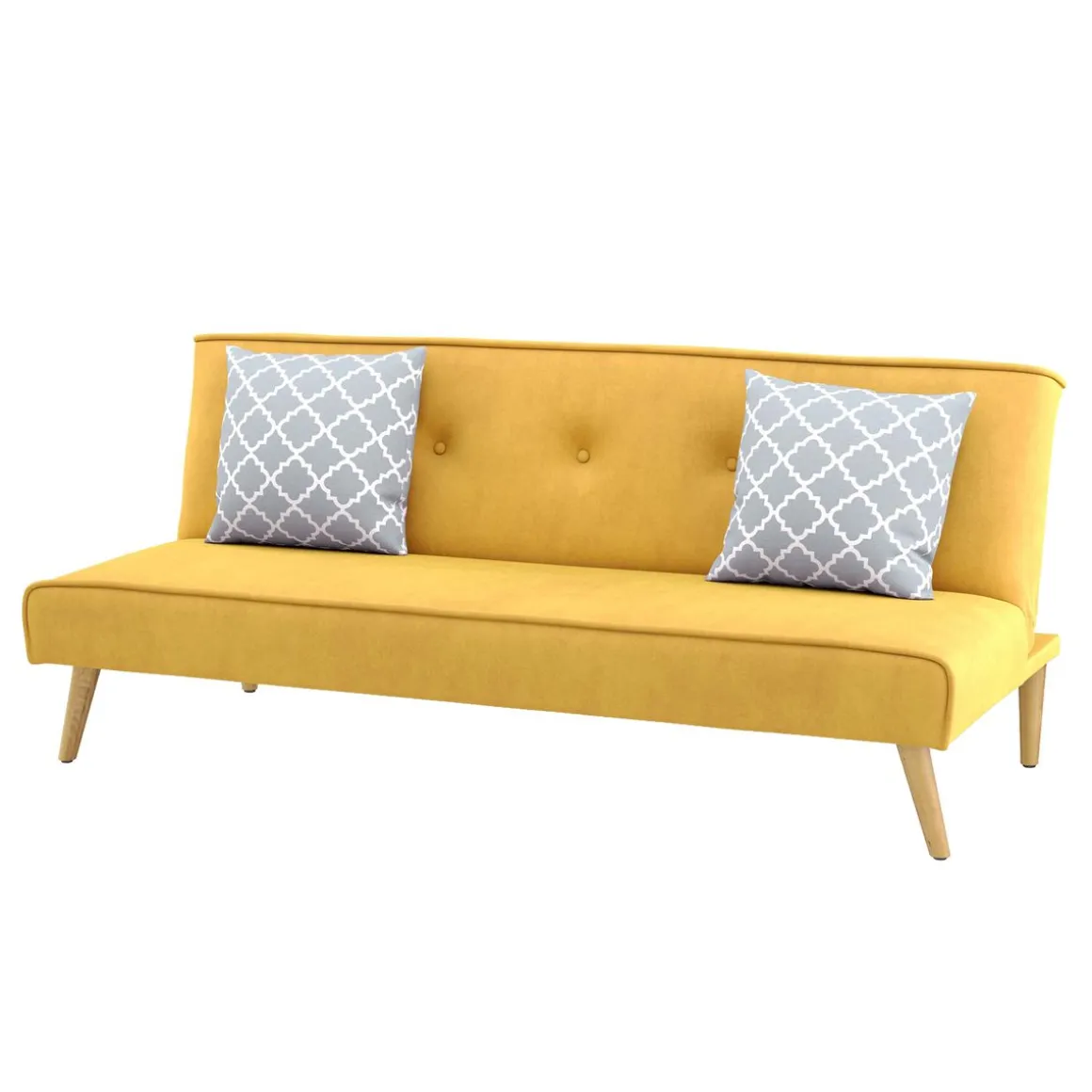 Schlafsofa Samt LEA gelb