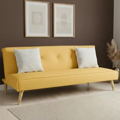 Schlafsofa Samt LEA gelb
