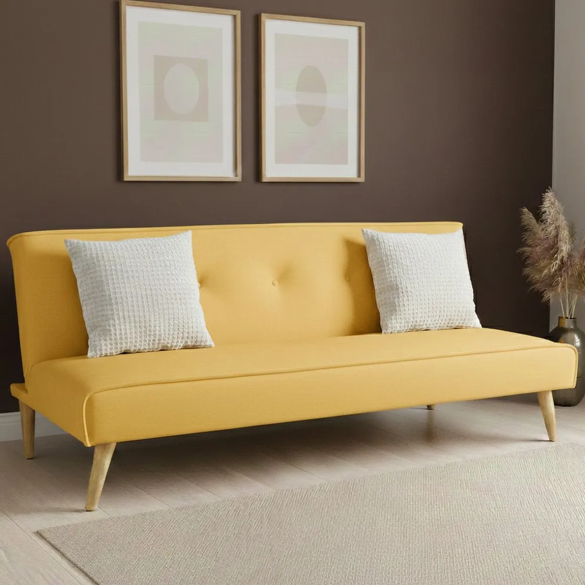 Schlafsofa Samt LEA gelb