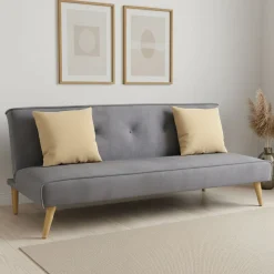 Schlafsofa Samt LEA grau