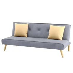 Schlafsofa Samt LEA grau