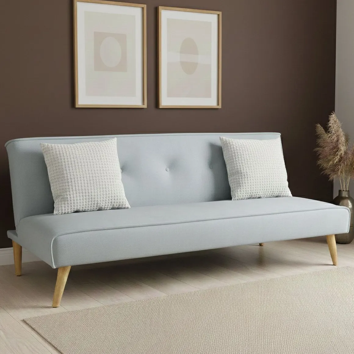 Schlafsofa Samt LEA hellblau