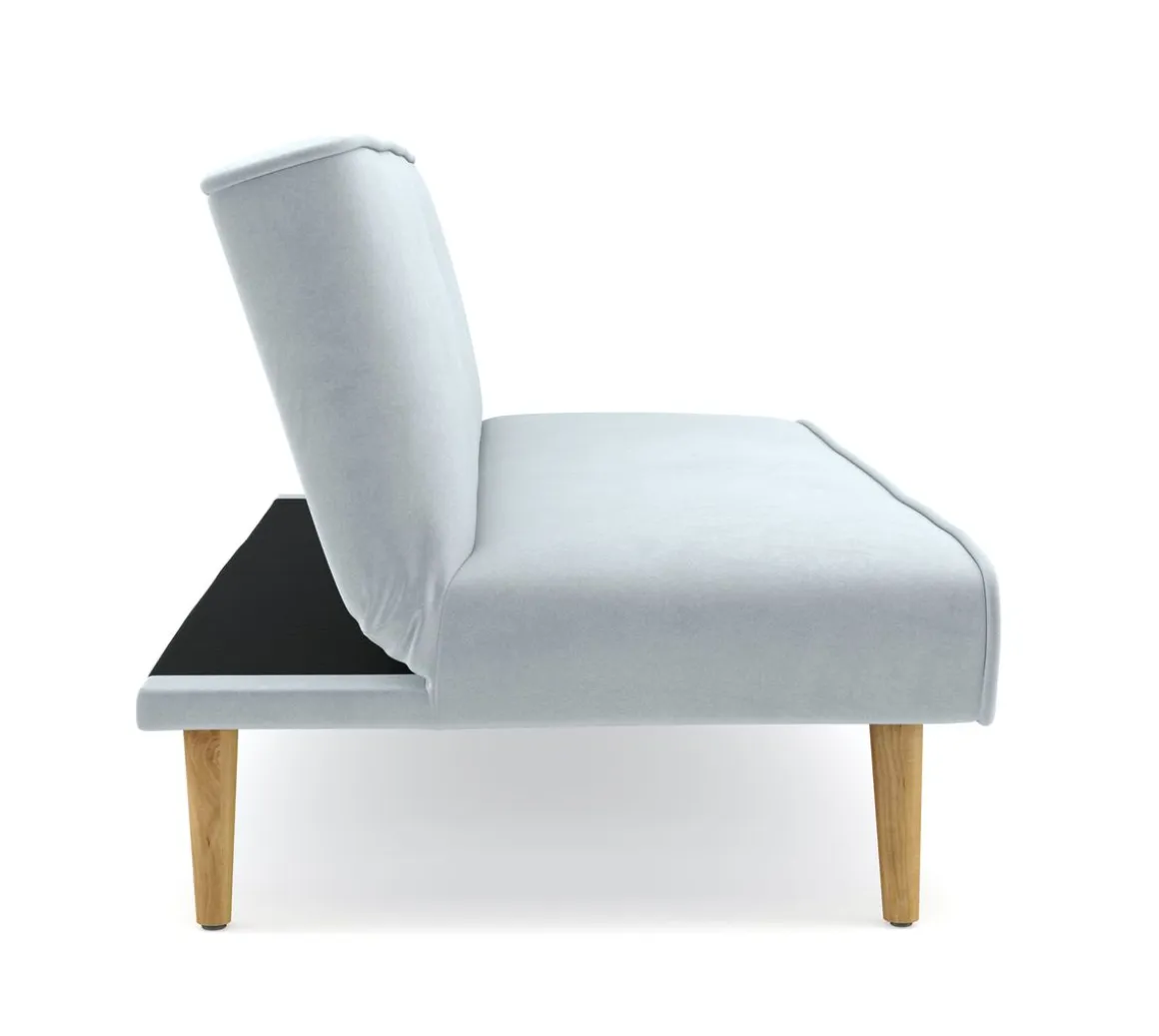 Schlafsofa Samt LEA hellblau