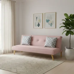 Schlafsofa Samt LEA rosa