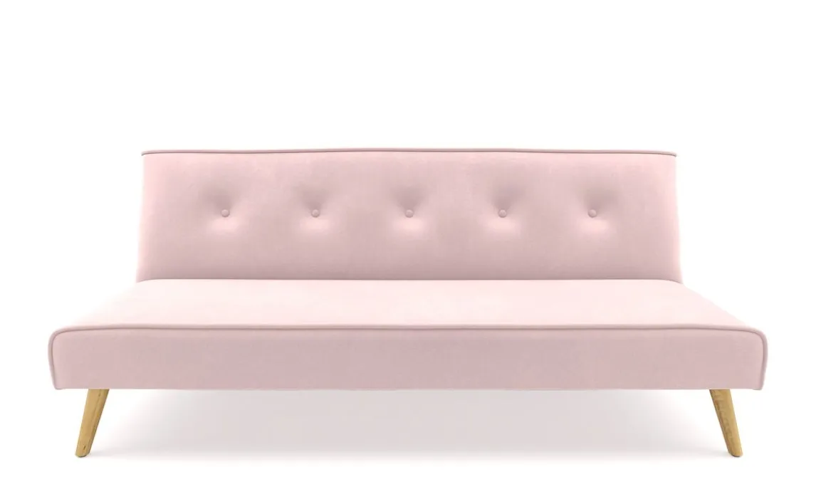 Schlafsofa Samt LEA rosa