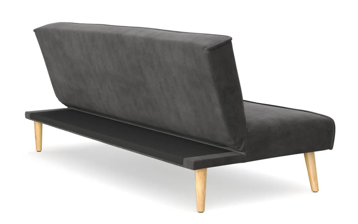 Schlafsofa Samt LEA schwarz