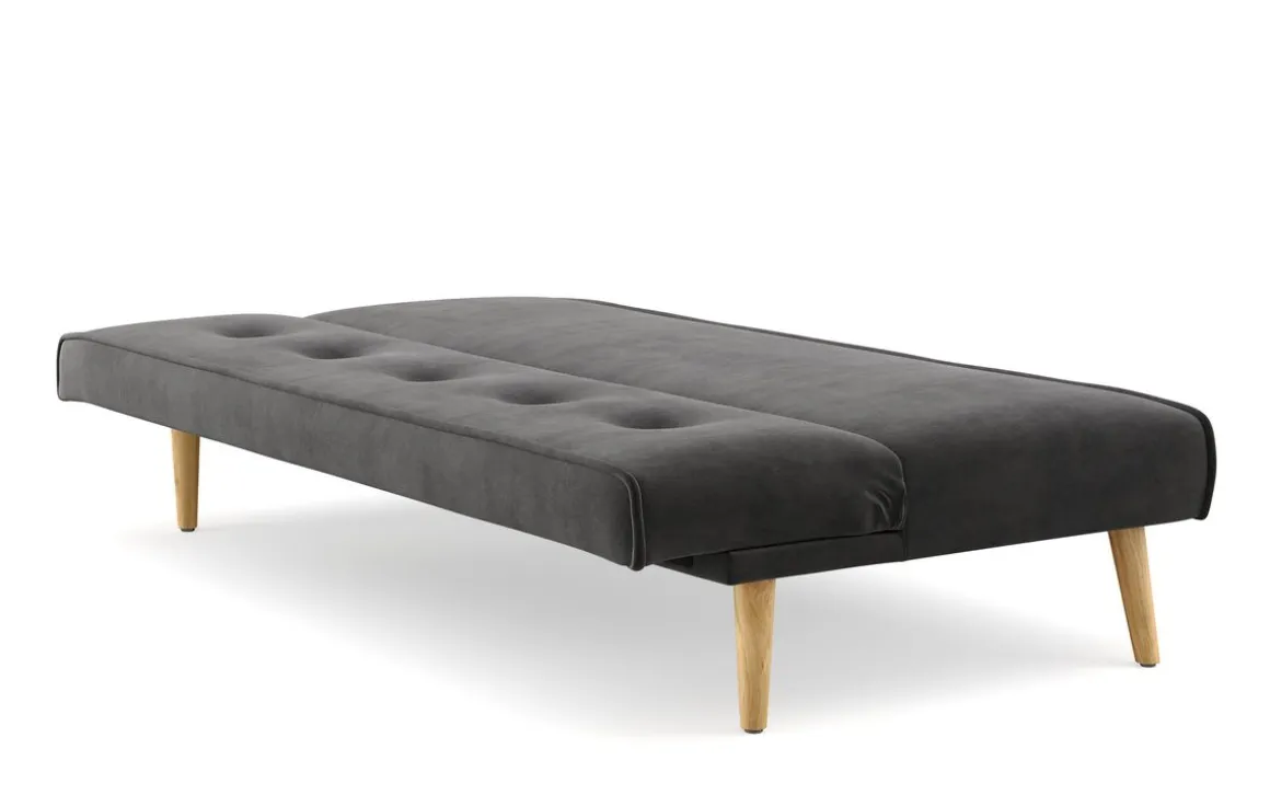 Schlafsofa Samt LEA schwarz