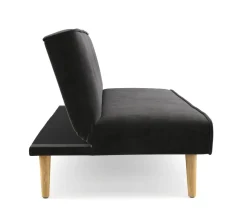 Schlafsofa Samt LEA schwarz
