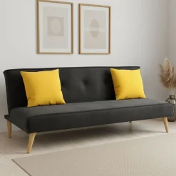 Schlafsofa Samt LEA schwarz
