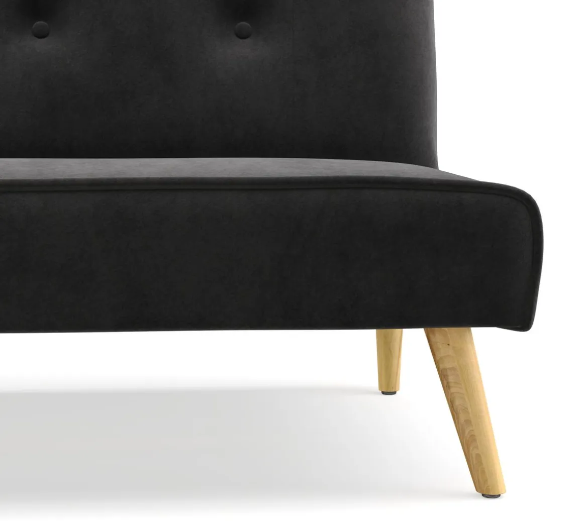 Schlafsofa Samt LEA schwarz