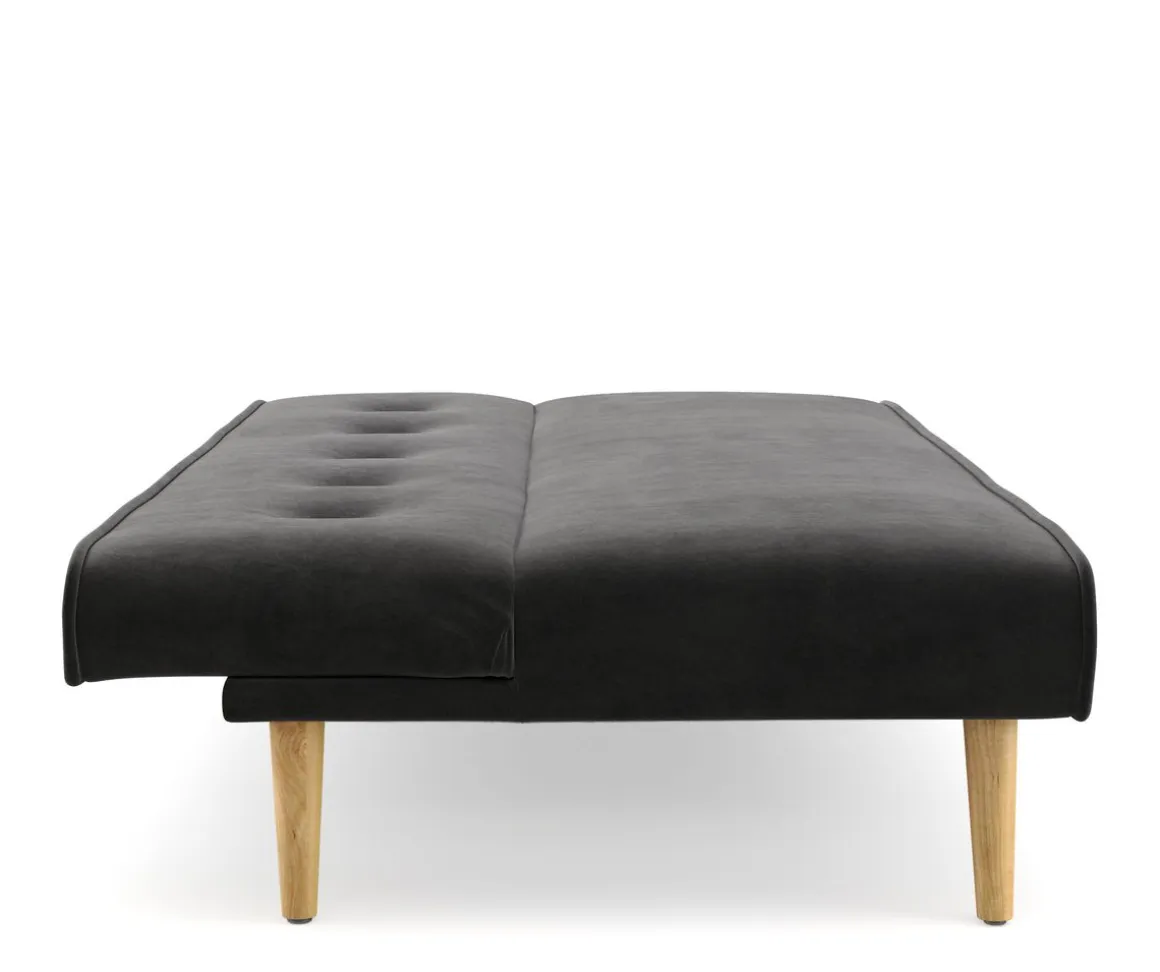 Schlafsofa Samt LEA schwarz