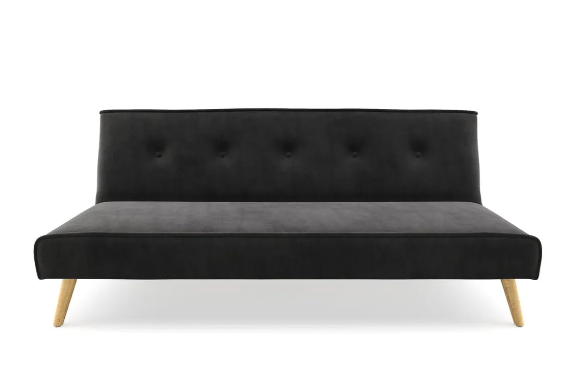 Schlafsofa Samt LEA schwarz