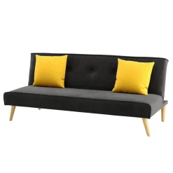 Schlafsofa Samt LEA schwarz