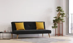 Schlafsofa Samt LEA schwarz