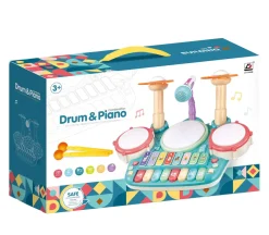 Schlagzeug und Piano Musikspielzeug weiss