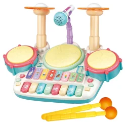 Schlagzeug und Piano Musikspielzeug weiss