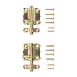 Schloss Bolzenriegel 4 x 3.9 cm 2er Set gold