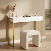 Schminktisch ADELINA weiss/gold