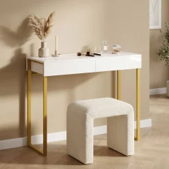 Schminktisch ADELINA weiss/gold