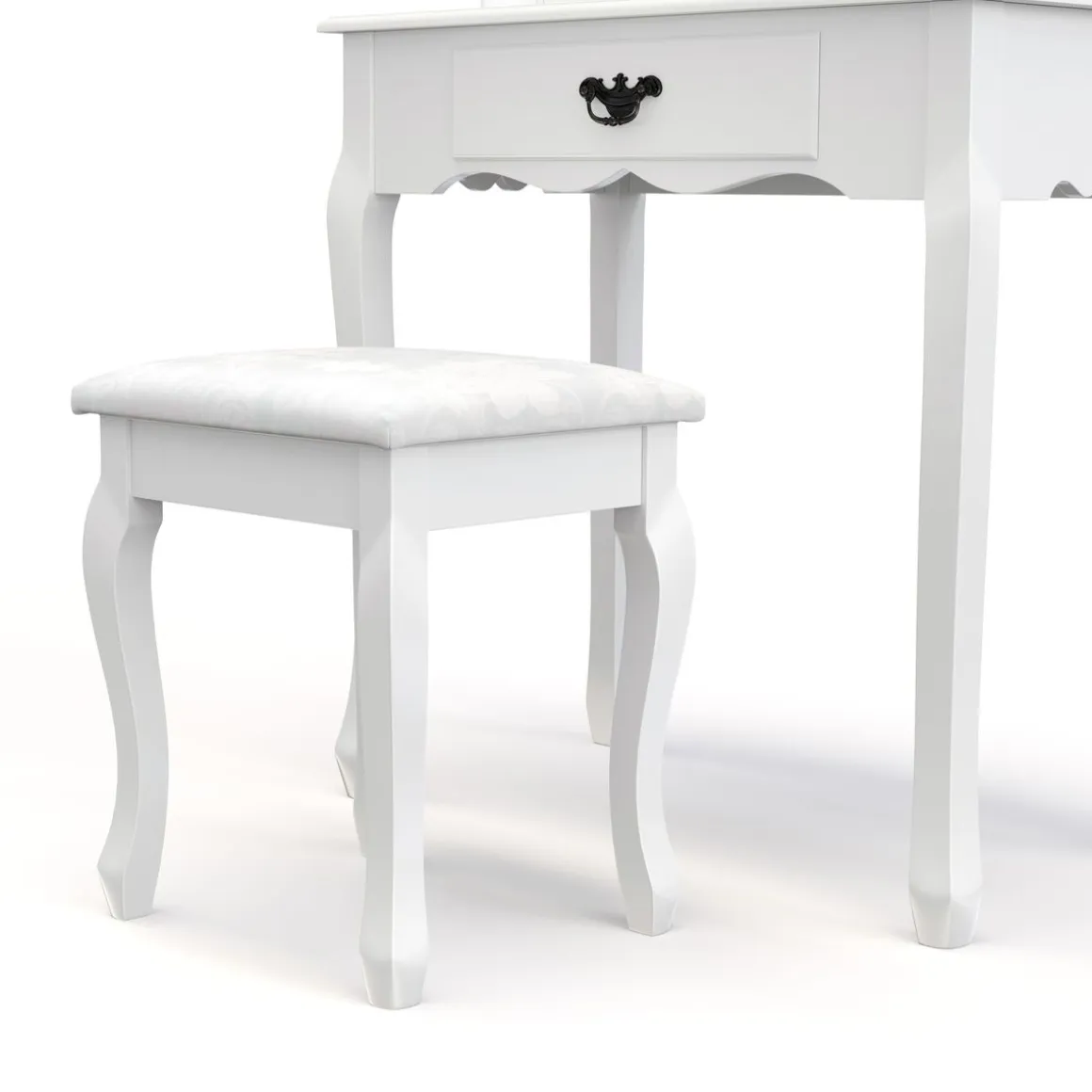 Schminktisch mit Hocker EDITH weiss