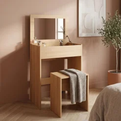 Schminktisch mit Hocker SUSAN braun