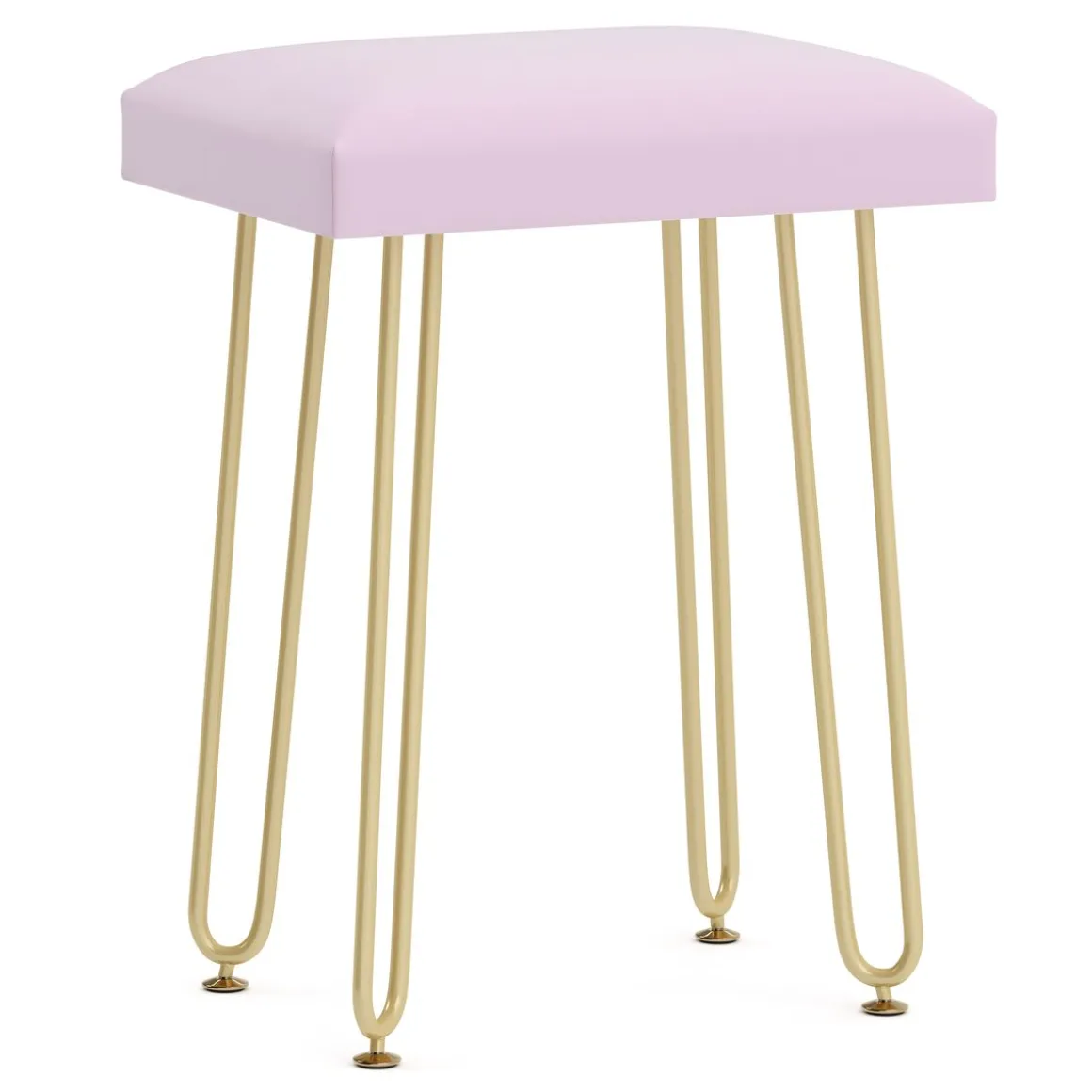 Schminktisch mit Hocker und Spiegel APHRODITE 80 x 40 cm weiss/gold/rosa