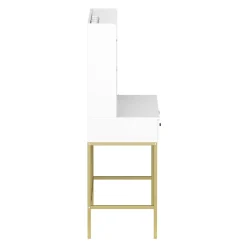 Schminktisch mit Licht SELENE weiss/gold