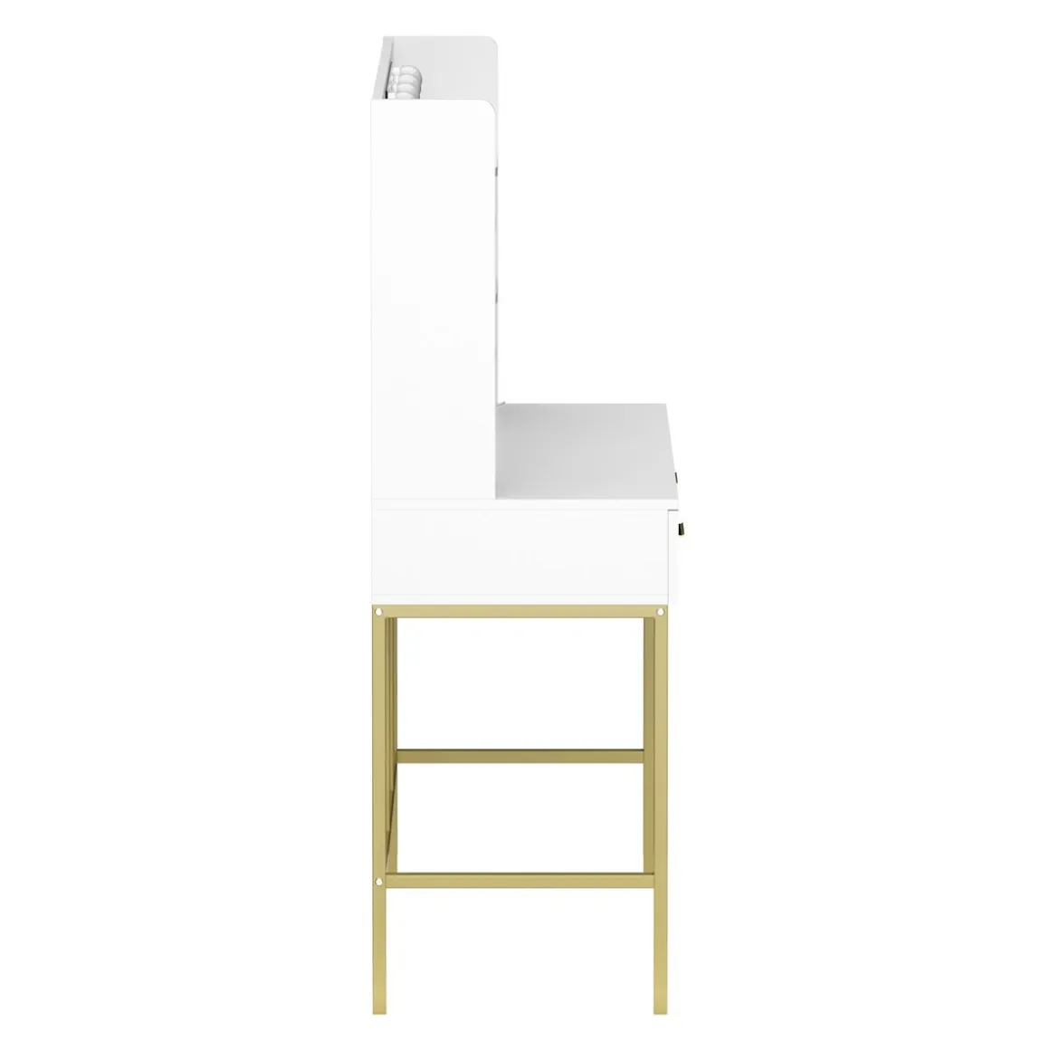 Schminktisch mit Licht SELENE weiss/gold