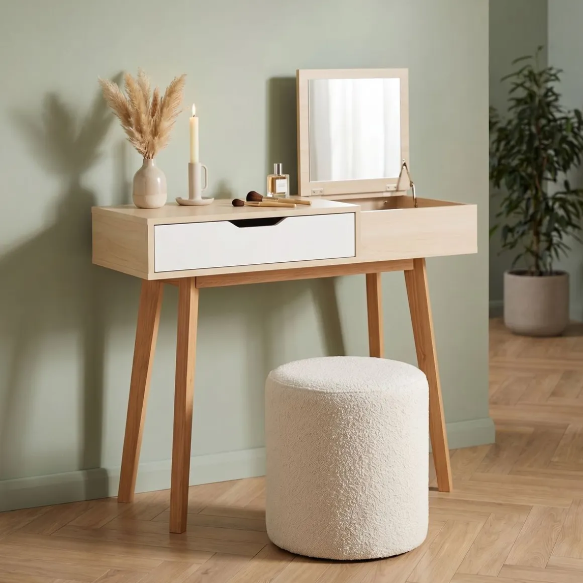 Schminktisch mit Schublade Holz CARLA