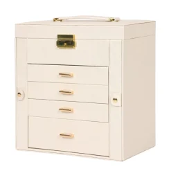Schmuckkästchen abschliessbar 4 Schubladen beige/rosa | GONSER.CH