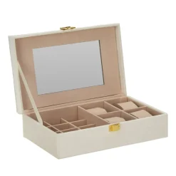 Schmuckkästchen mit Spiegel weiss/beige