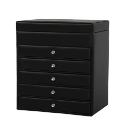 Schmuckkästchen 5 Schubladen schwarz