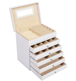 Schmuckkästchen 5 Schubladen weiss