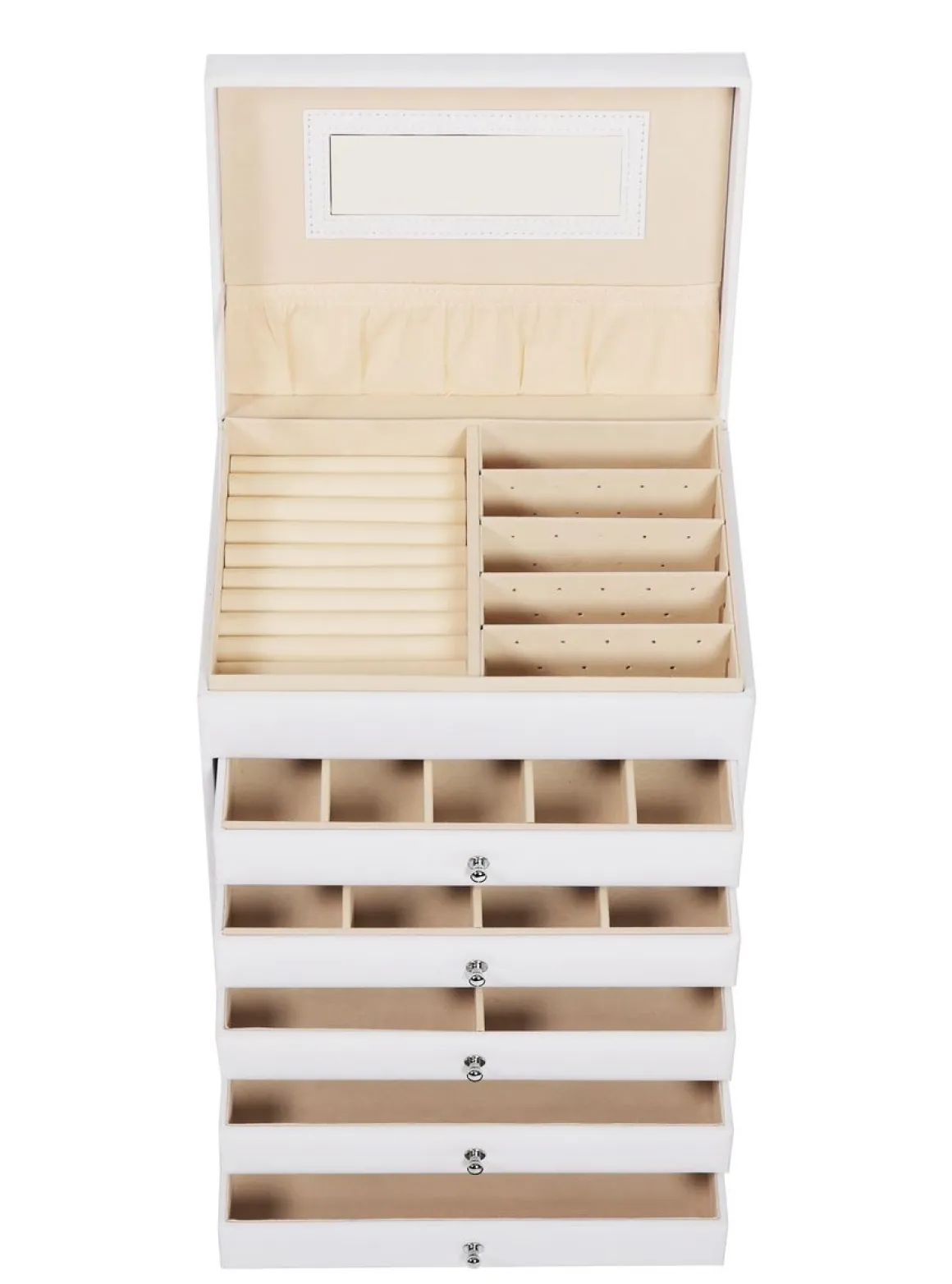Schmuckkästchen 5 Schubladen weiss