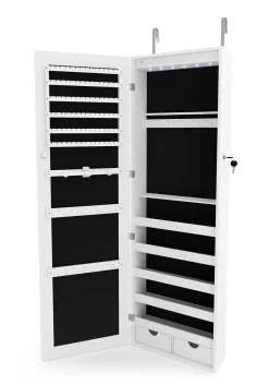 Schmuckschrank mit Spiegel BELINA weiss | GONSER.CH