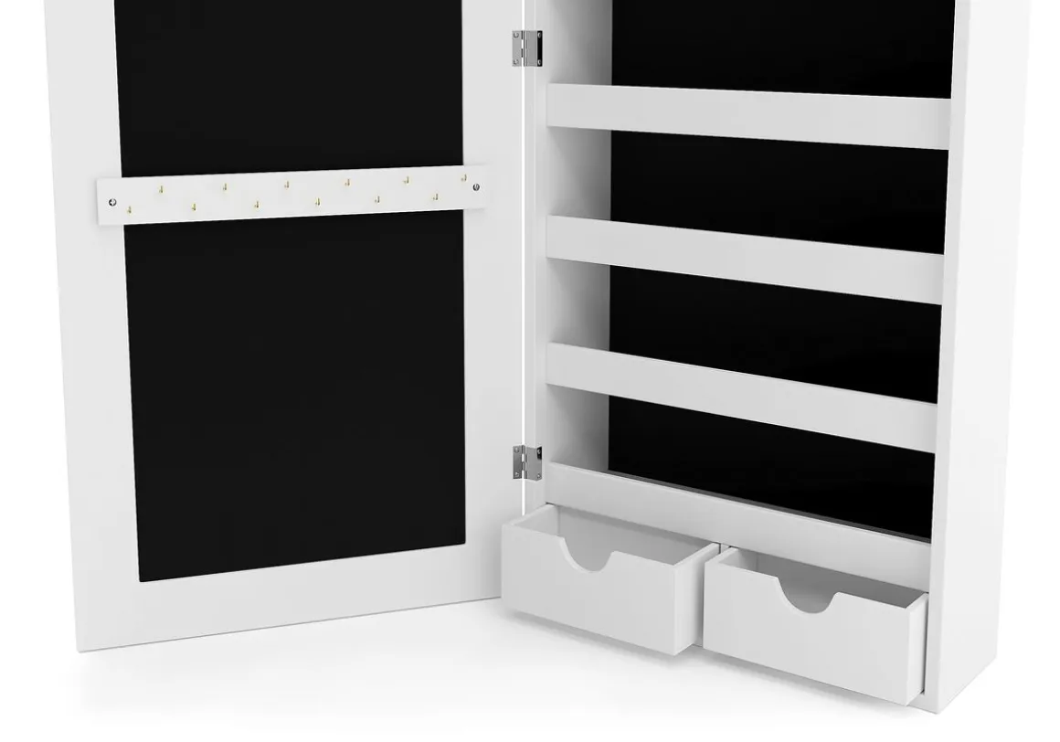Schmuckschrank mit Spiegel BELINA weiss | GONSER.CH