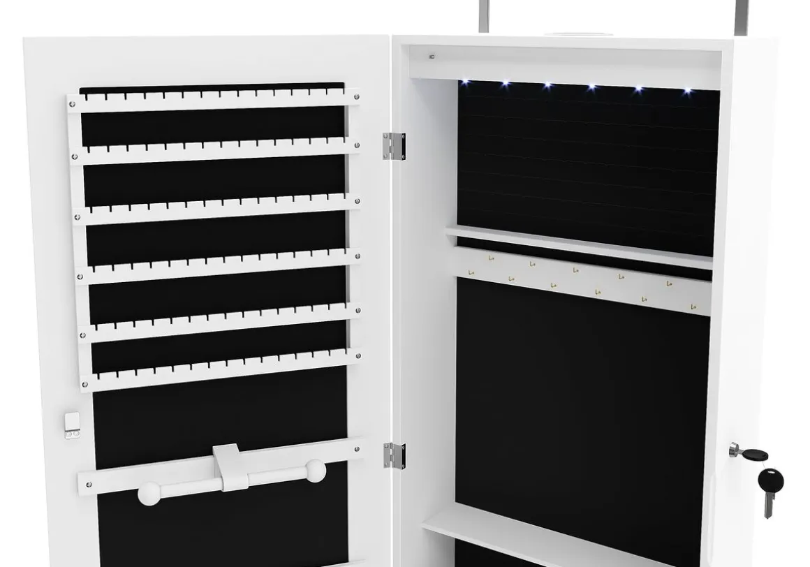 Schmuckschrank mit Spiegel BELINA weiss | GONSER.CH