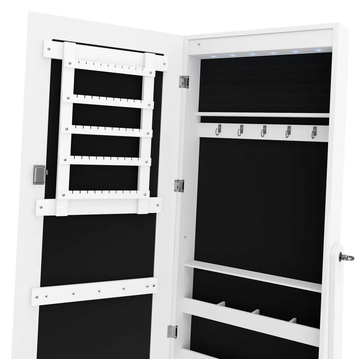 Schmuckschrank mit Spiegel ELVIRA weiss
