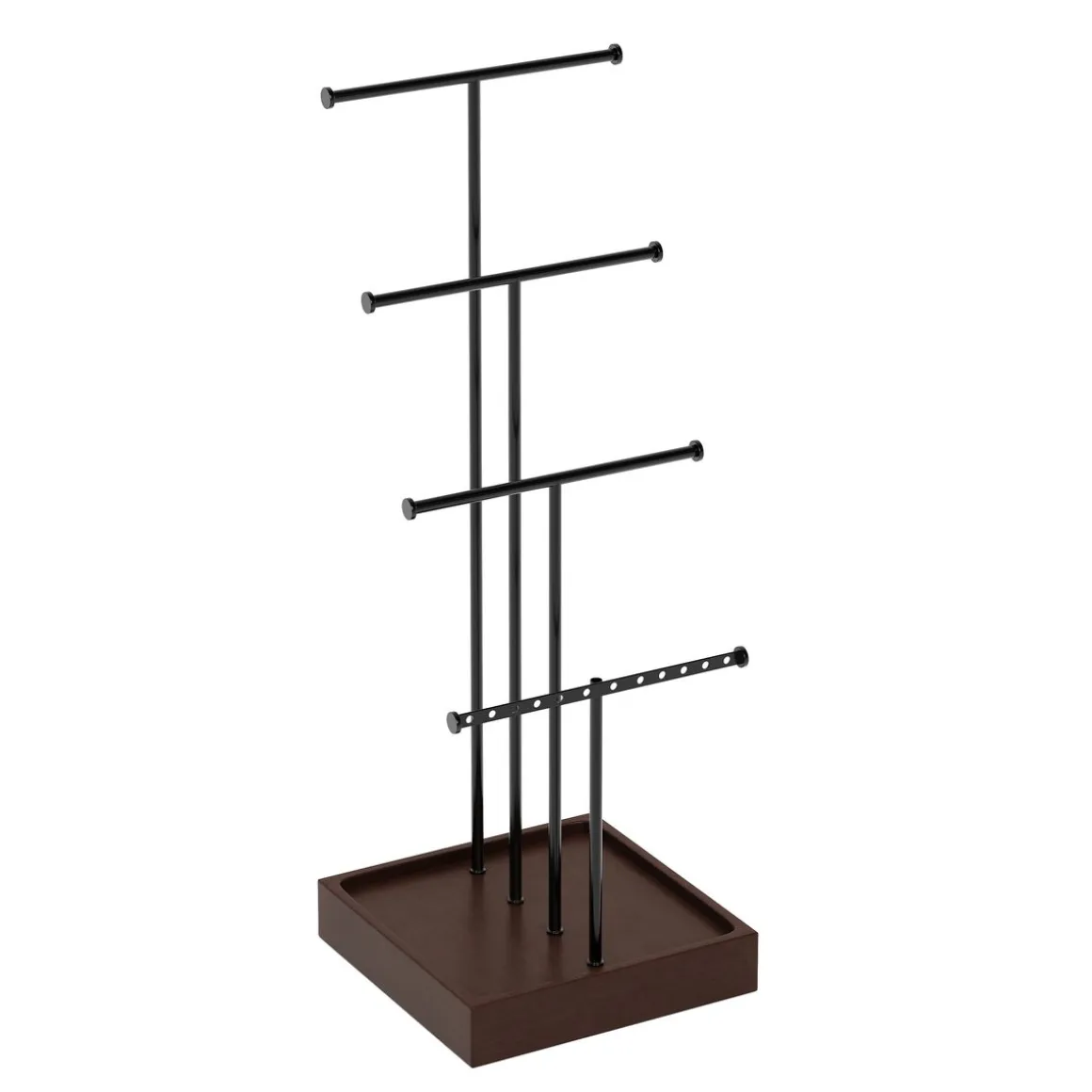 Schmuckständer mit 4 Ebenen 15 x 15 x 42 cm schwarz/braun