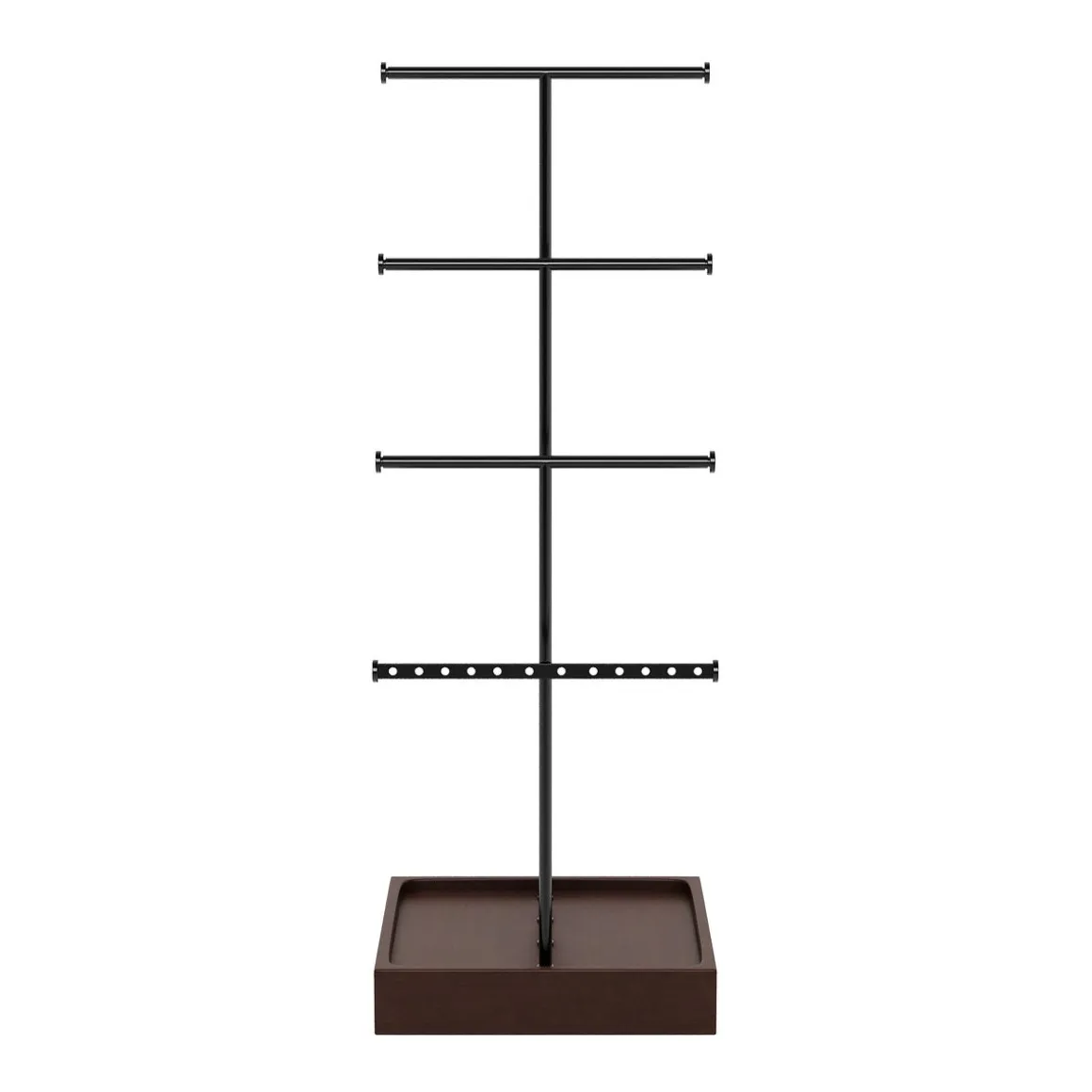 Schmuckständer mit 4 Ebenen 15 x 15 x 42 cm schwarz/braun